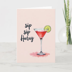 Verjaardagskaart met Blush-drank Kaart