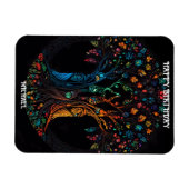 Verjaardagskaart met boom in kleur Uitnodiging Magneet (Horizontaal)