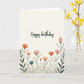 Verjaardagskaart met botanisch ontwerp kaart (Gele Bloem)