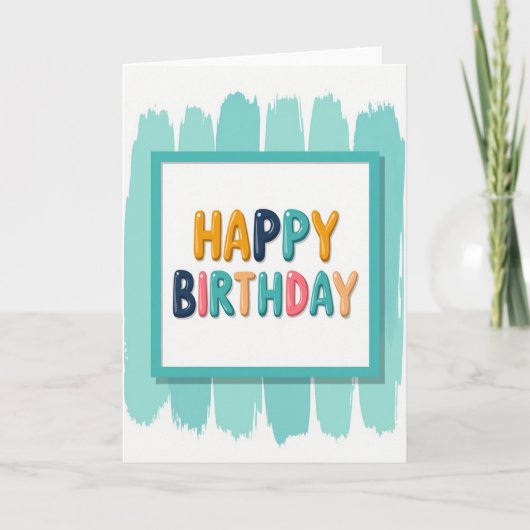 Verjaardagskaart met bubbelletters kaart (Voorkant)