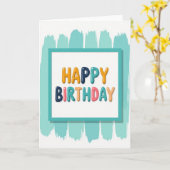 Verjaardagskaart met bubbelletters kaart (Gele Bloem)