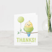 Verjaardagskaart met Budgie-vouw Vriendelijke Beda Bedankkaart (Voorkant)