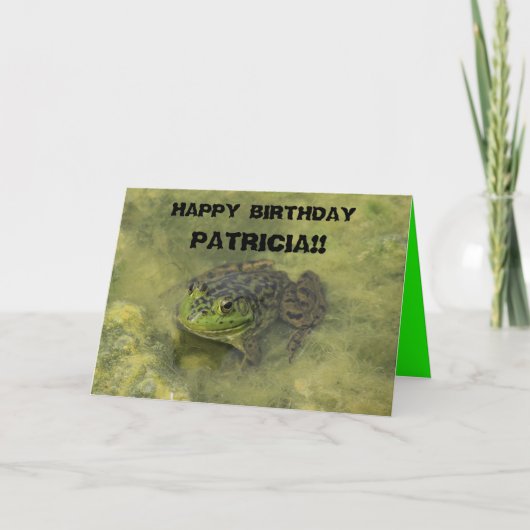 Verjaardagskaart met Bull Frog in mos Kaart (Voorkant)