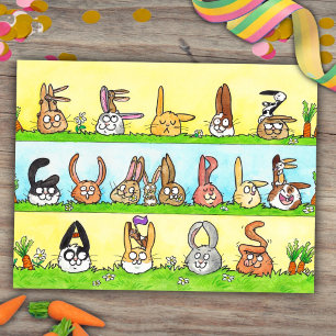 Verjaardagskaart met Bunnies Briefkaart