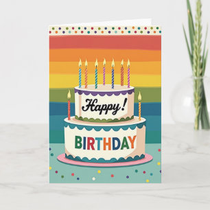 Verjaardagskaart met cake kaart
