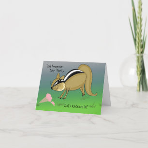 Verjaardagskaart met cartoon chipmunk kaart