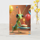 Verjaardagskaart met charmante bug kaart (Gele Bloem)