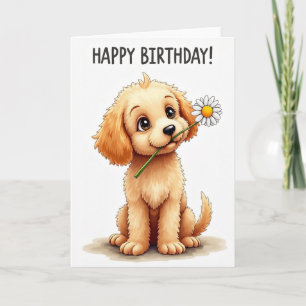 Verjaardagskaart met charmante hond kaart