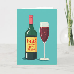 Verjaardagskaart met Cheers-fles Kaart