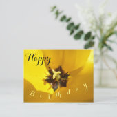 Verjaardagskaart met Close-up Gele Tulp Briefkaart (Staand voorkant)