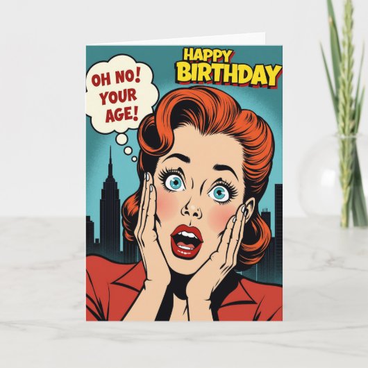 Verjaardagskaart met Comic Pop Art Kaart (Voorkant)