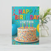Verjaardagskaart met confetti kaart (Staand voorkant)