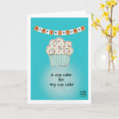 Verjaardagskaart met Cupcake Kaart (Gele Bloem)