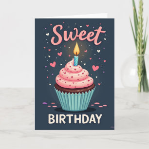 Verjaardagskaart met Cupcake Kaart