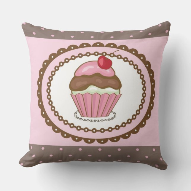 Verjaardagskaart met cupcake kussen (Voorkant)