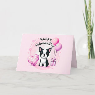 Verjaardagskaart met cute Boston Terrier Bedankkaart