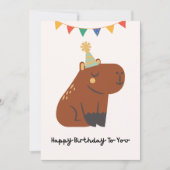 Verjaardagskaart met Cute Capybara Knuffel Dierenk Kaart (Voorkant)