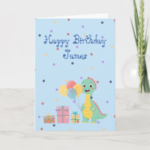 Verjaardagskaart met cute dinosaurus kaart