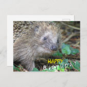 Verjaardagskaart met cute egel briefkaart (Voorkant / Achterkant)