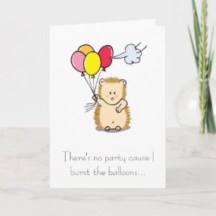 Verjaardagskaart met cute egel en ballonnen kaart