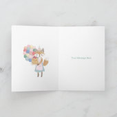 Verjaardagskaart met Cute Fox Kaart (Binnen)