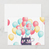 Verjaardagskaart met cute kat briefkaart (Voorkant / Achterkant)