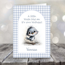 Verjaardagskaart met Cute Little Bird Kaart
