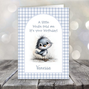 Verjaardagskaart met Cute Little Bird Kaart