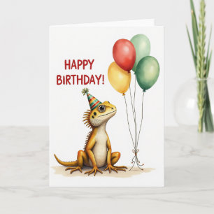 Verjaardagskaart met Cute Reptiel Kaart