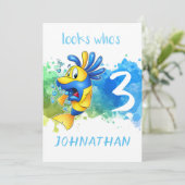 Verjaardagskaart met cute vissen kaart (Staand voorkant)