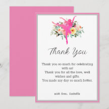 Verjaardagskaart met dank voor ballerina-danser in