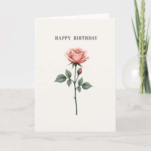 Verjaardagskaart Met Delicate Bloem Kaart (Voorkant)