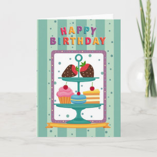 Verjaardagskaart met dessertstand kaart