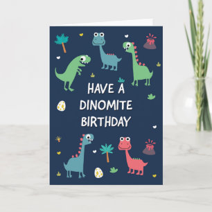 Verjaardagskaart met dinosaurus voor jongens kaart
