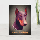 Verjaardagskaart met Dobermann Pinscher-honden gez Kaart (Voorkant)