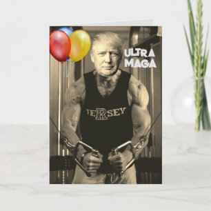 VERJAARDAGSKAART MET DONALD TRUMP AANGEVULD BEDANKKAART