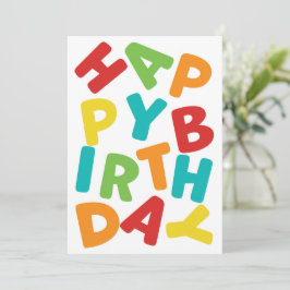 Verjaardagskaart met door elkaar gehusselde letter feestdagenkaart