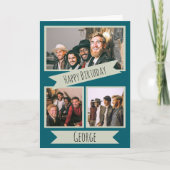 Verjaardagskaart met drie foto's kaart (Voorkant)