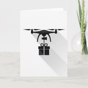 Verjaardagskaart met drone en cadeau kaart