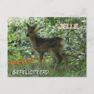 Verjaardagskaart met een Cute Ree in het Bos Briefkaart