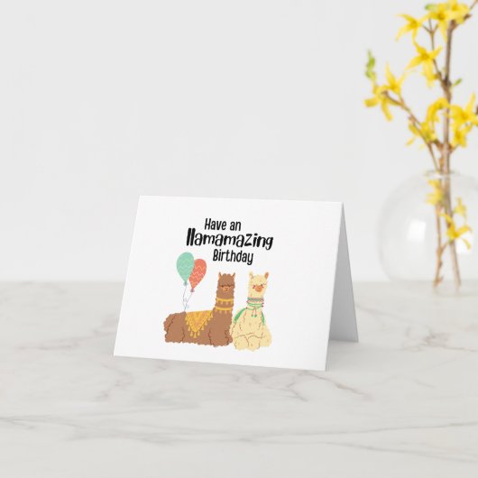 Verjaardagskaart met een Llam-a-chtige verjaardag, Kaart (Gele Bloem)