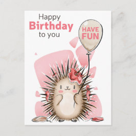Verjaardagskaart met een schattig motief briefkaart