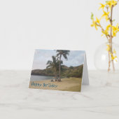 Verjaardagskaart met een strand scene. kaart (Gele Bloem)
