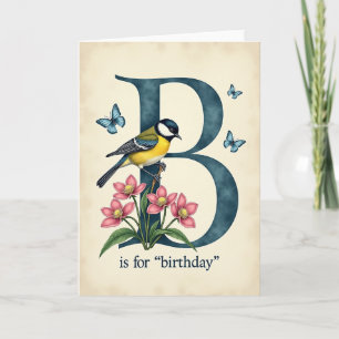 Verjaardagskaart met eerste teal letter kaart