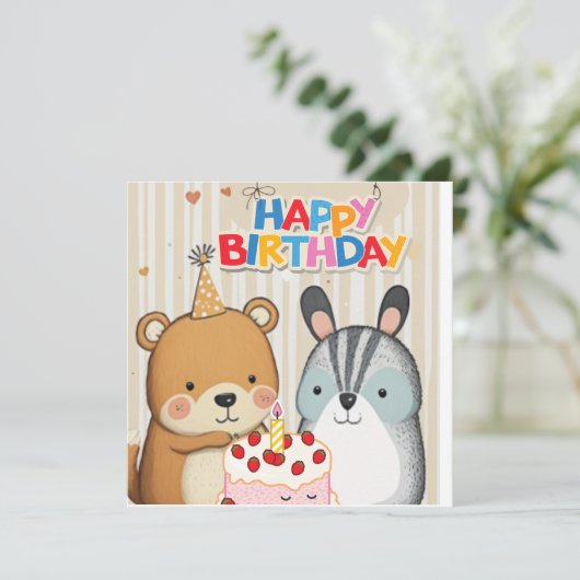 Verjaardagskaart met eigen tekst (Staand voorkant)