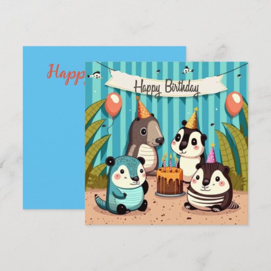 Verjaardagskaart met eigen tekst (Voorkant / Achterkant)