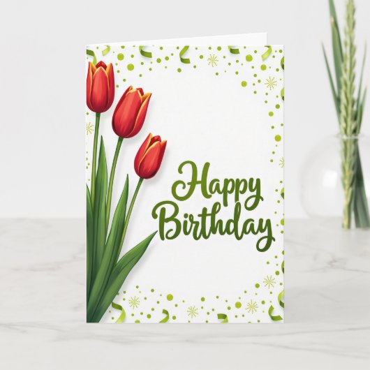 Verjaardagskaart met Emerald Script Kaart (Voorkant)