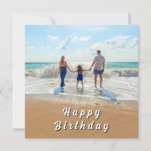 Verjaardagskaart met familiefoto uploaden notitiekaartje