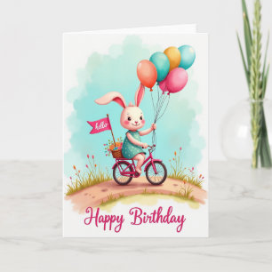 Verjaardagskaart met fantasievolle fiets kaart