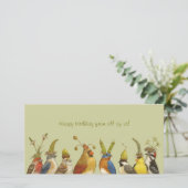 Verjaardagskaart met feestvierende vogels van ons  (Staand voorkant)